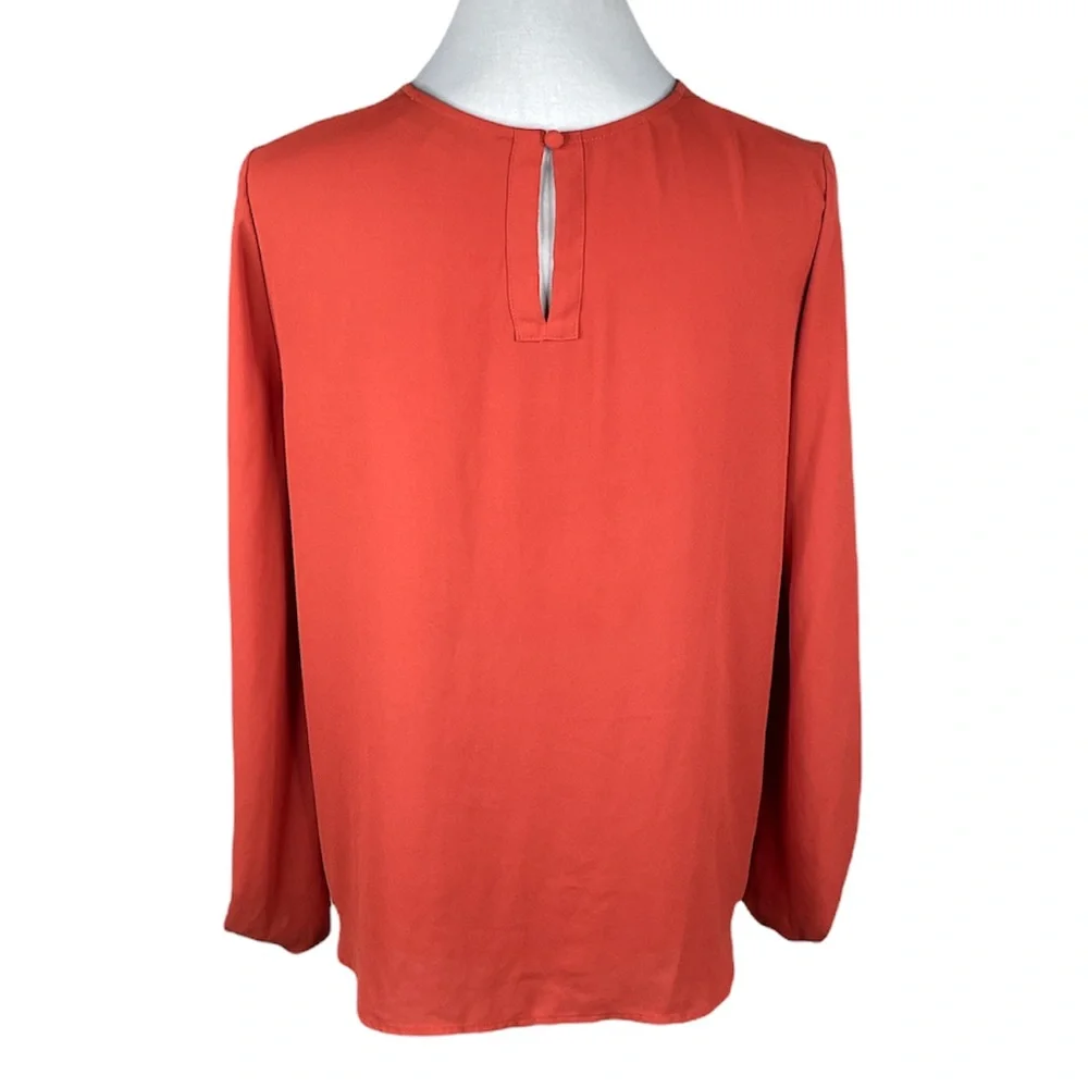 Loft Puffy Sleeves Blouse Burnt Orange Size Medium - Picture 2 of 7